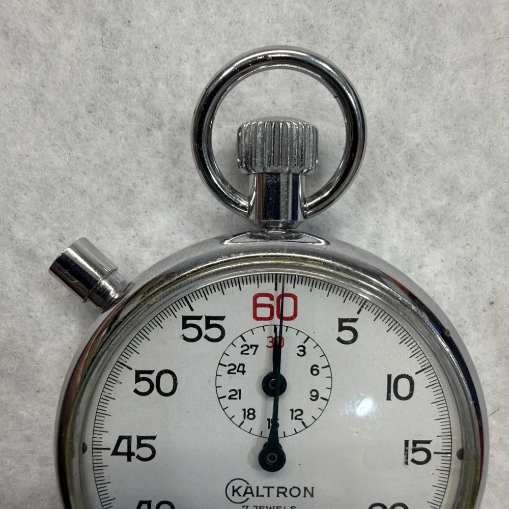Vintage Kaltron Mechanical Stopwatch, Shock‎ Protected, Swiss Made, Works W/box